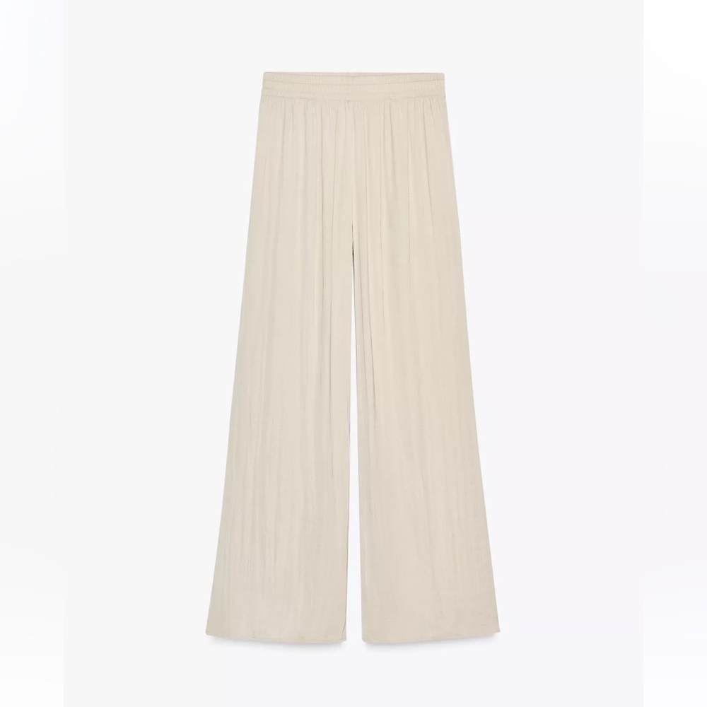 Zara Flowy Wide Leg pant Cream size XXL